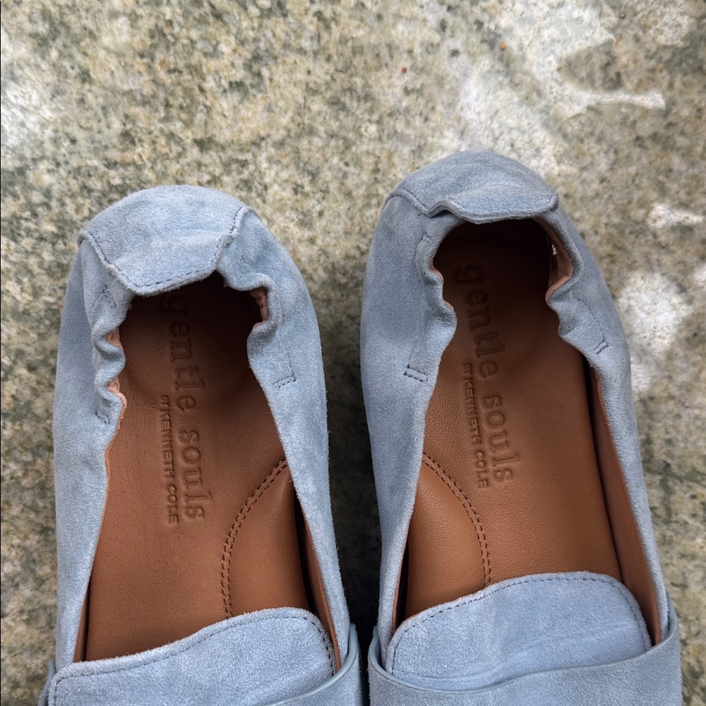 NWOB Gentle Souls Light Blue suede Loafers - Picture 3 of 8